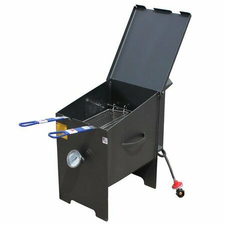 R & V WORKS FF2S 6 Gallon Liquid Propane Outdoor Cajun Deep Fryer - 90000 BTU 698FF2S